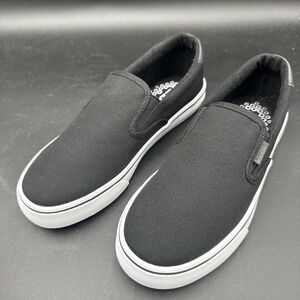 SIZE: 7.5 W Lugz Womens Clipper Wide Slip-On Shoes Casual Black Sneakers